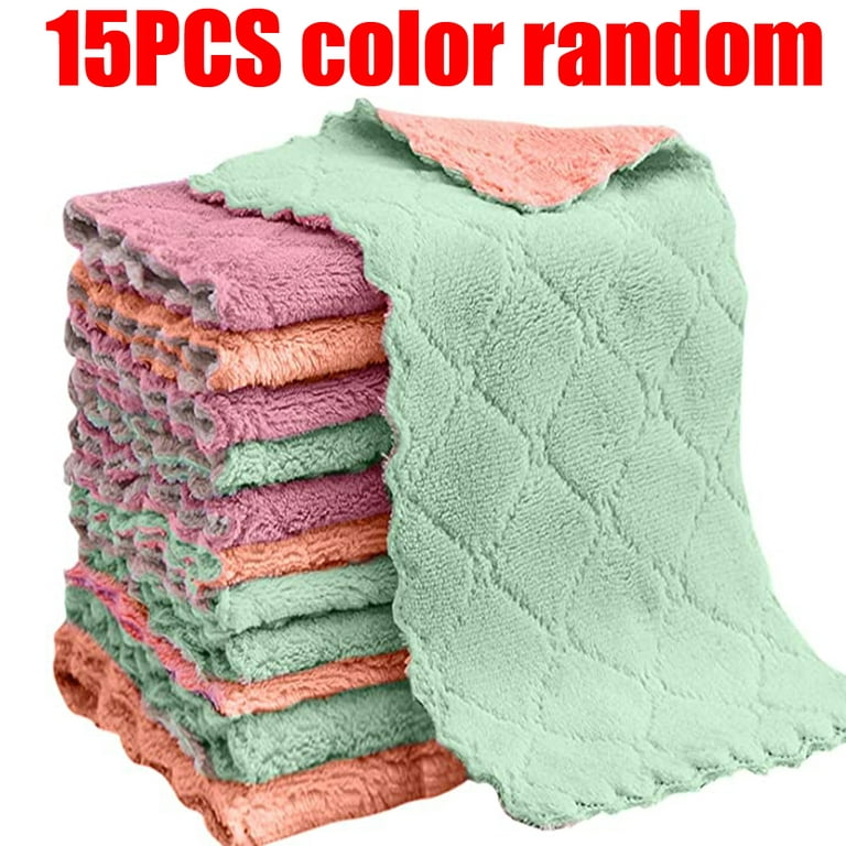 Skycarper 10pcs High-End Super Absorbent Kitchen Towels 100% Coral Fleece  Super Soft Household Cleaning Cloth Dishcloth Kitchen Towels Premium Rags