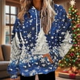 thumbnail image 4 of Lorytime Fleece Hoodies for Women Christmas Tree Print Sweatshirt Long Sleeve Pullover with Pocket Loose Tops, 4 of 6