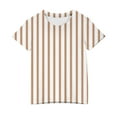 thumbnail image 4 of Ohufall Kids Boys Girls T-shirts 3-14 Years Old, Summer Fashion Stripe Printed Pullover Crew Neck Tees Cute Casual Short Sleeve Daily Shirts for Toddler Boys & Girls, 4 of 4