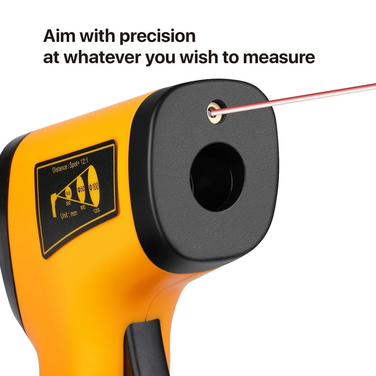 Aicevoos G600A Infrared Thermometer Gun Laser IR Temp Gauge, Handheld Heat  Temperature Gun with Adjustable Emissivity & Max Measure for Cooking, Grill