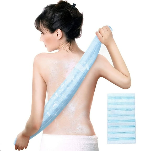 NOGIS Exfoliating Back Scrubber,Exfoliating Scrubber for Shower,Bath Wash Scrub Towels Cloth Washcloth for Men Women Body Scrubbing Brush Loofah Exfoliator for Deep Clean (Blue)