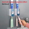thumbnail image 2 of 2 Pack Automatic Toothpaste Dispenser and Holder Toothbrush Storage Holder Tooth Wall Mounted Bathroom Accessory, 2 of 5