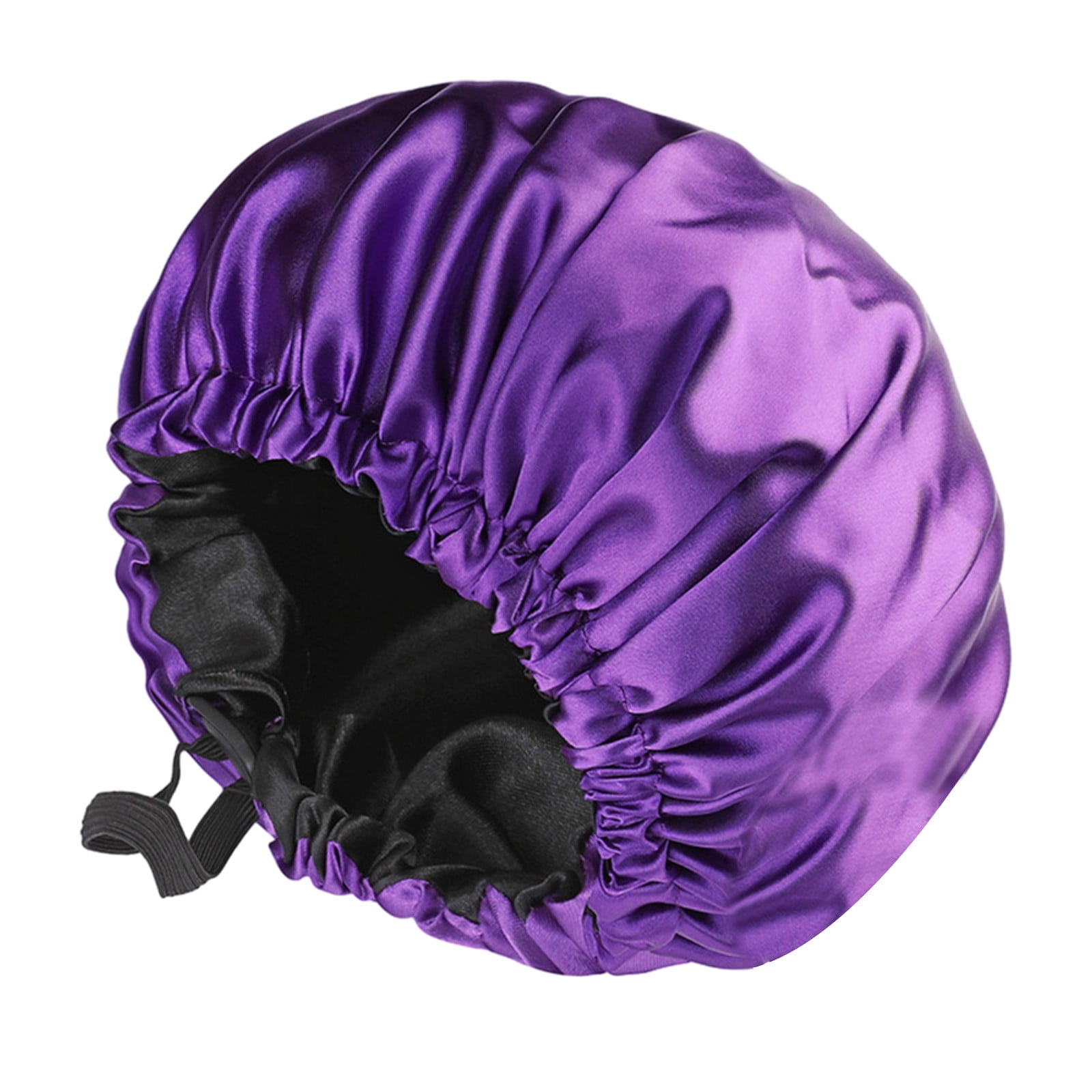 Weloille Reversible Silk Satin Cap For Sleeping, Adaptable Button Silk Satin Hair Cap, Fashionable Double Layer Hair Cap