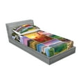 thumbnail image 2 of Ambesonne Nature Fitted Sheet & Pillow Sham Set, Summer Home Landscape, Twinxl, Red Yellow Green, 2 of 2