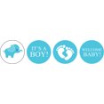 thumbnail image 2 of Darling Souvenir Pack of 190 Pcs chocolate It's A Boy Shower Stickers Party Favor-Turquoise Blue, 2 of 2