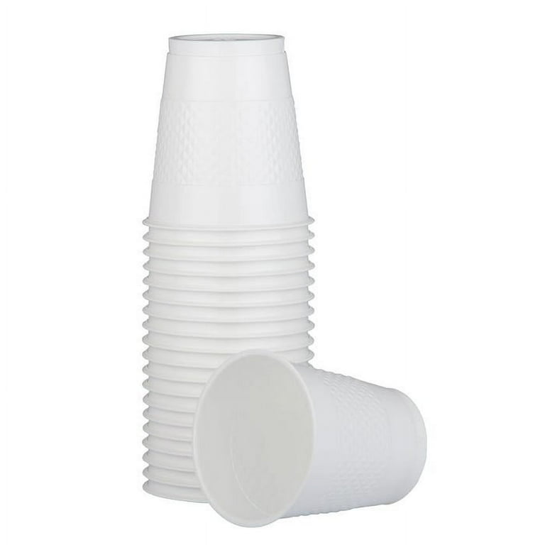 Jam Paper Bulk Plastic Cups, 12 oz, White, 200 Cups/Box
