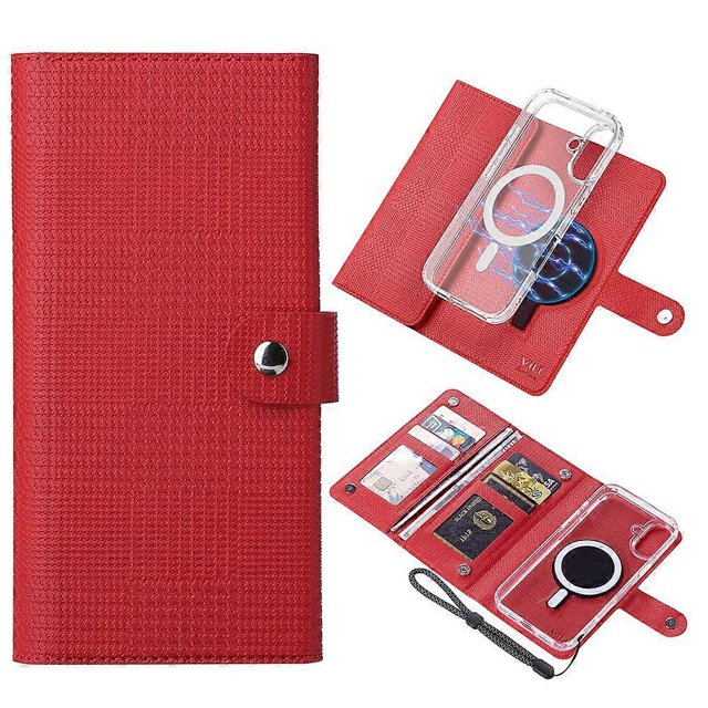 VILI GHA-C Series For iPhone 16 Plus Magnetic Case RFID Blocking Detachable 2 in 1 Leather Phone Cov