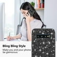 thumbnail image 2 of Compatible with Samsung Galaxy S10 Case, Glitter Sparkly Samsung S10 Phone Case with Slim Silicone Shockproof Protective Bumper Cover for Cute Girls Women (Black), 2 of 14