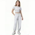 thumbnail image 4 of CheerKidz Girls Straight Leg Sweatpants Loose Joggers Thickened Fleece Lined Casual Pants with Pockets for Kids Everyday Wear Play School Running Sports Activities(White#1,4-5 Years), 4 of 4