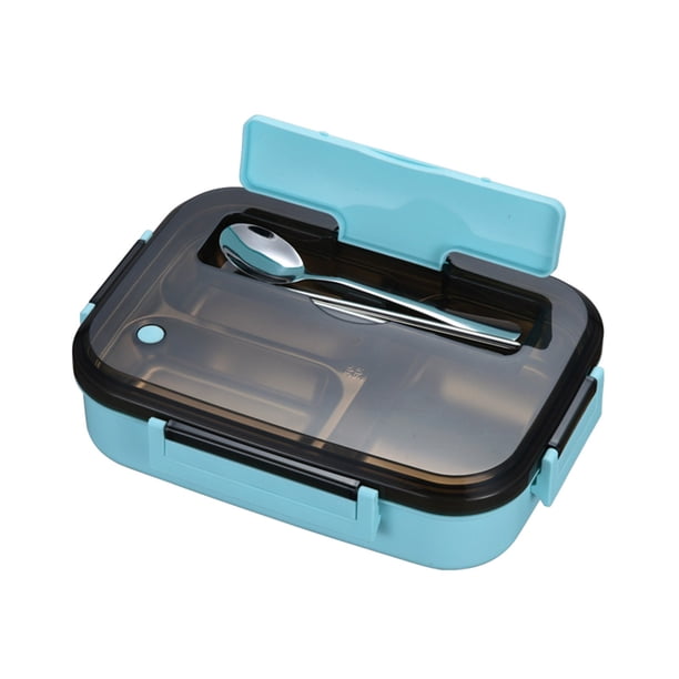Caja Bento de acero inoxidable, contenedor de almuerzo seguro apilable a prueba de fugas de gran capacidad