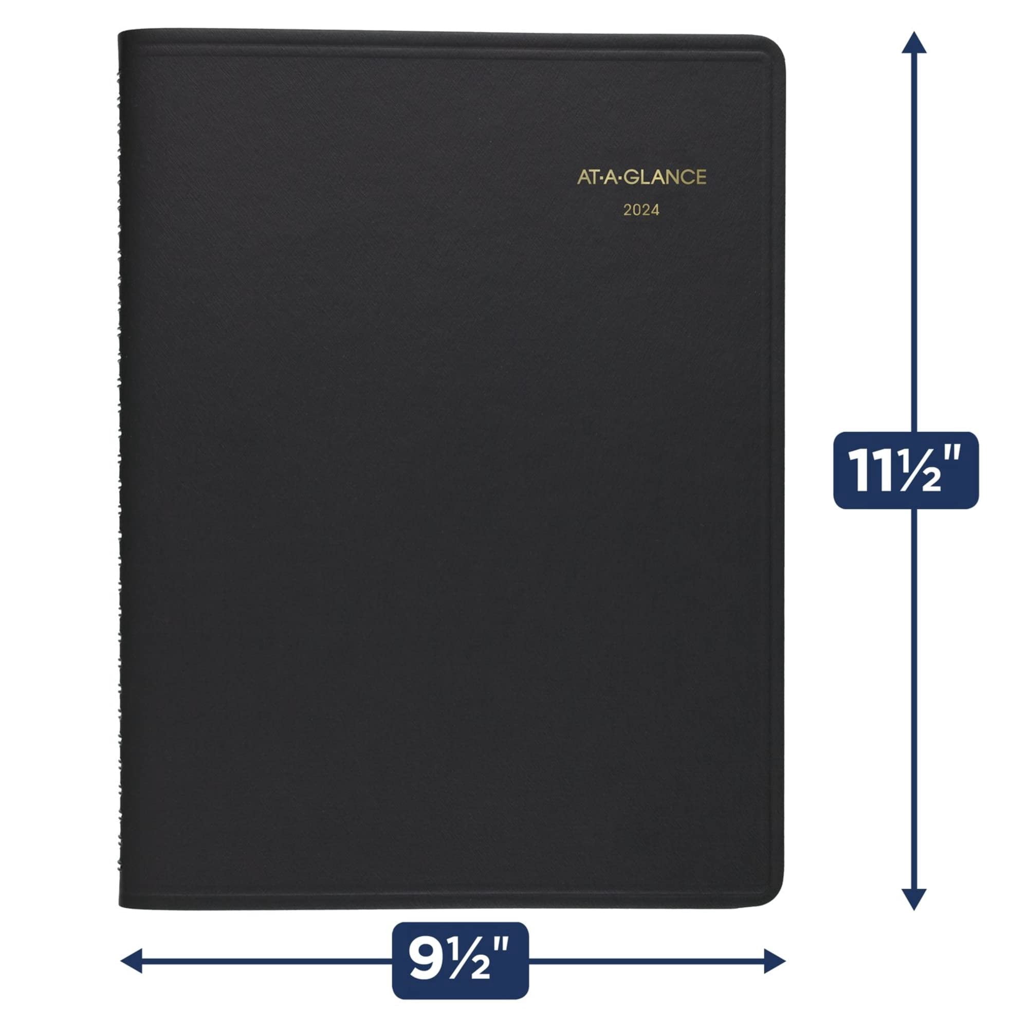2024-2025 AT-A-GLANCE® Monthly Planner, 9" x 11", Black, January 2024 To March 2025, 7026005