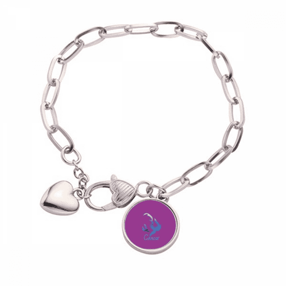 Cancer Designs Icon Art Deco Fashion Heart Chain Bracelet Jewelry Charm Fashion