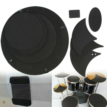 10Pcs Bass Snare Tom Sound off / Quiet Drum Mute Silencer Drumming Practice Pad Set