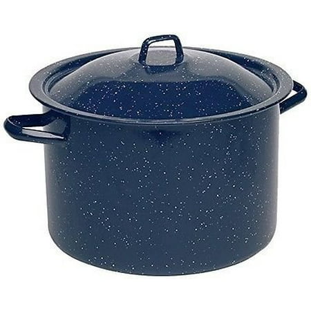- IMUSA USA 4 Quart Enamel Blue Stock Pot with White Speckles