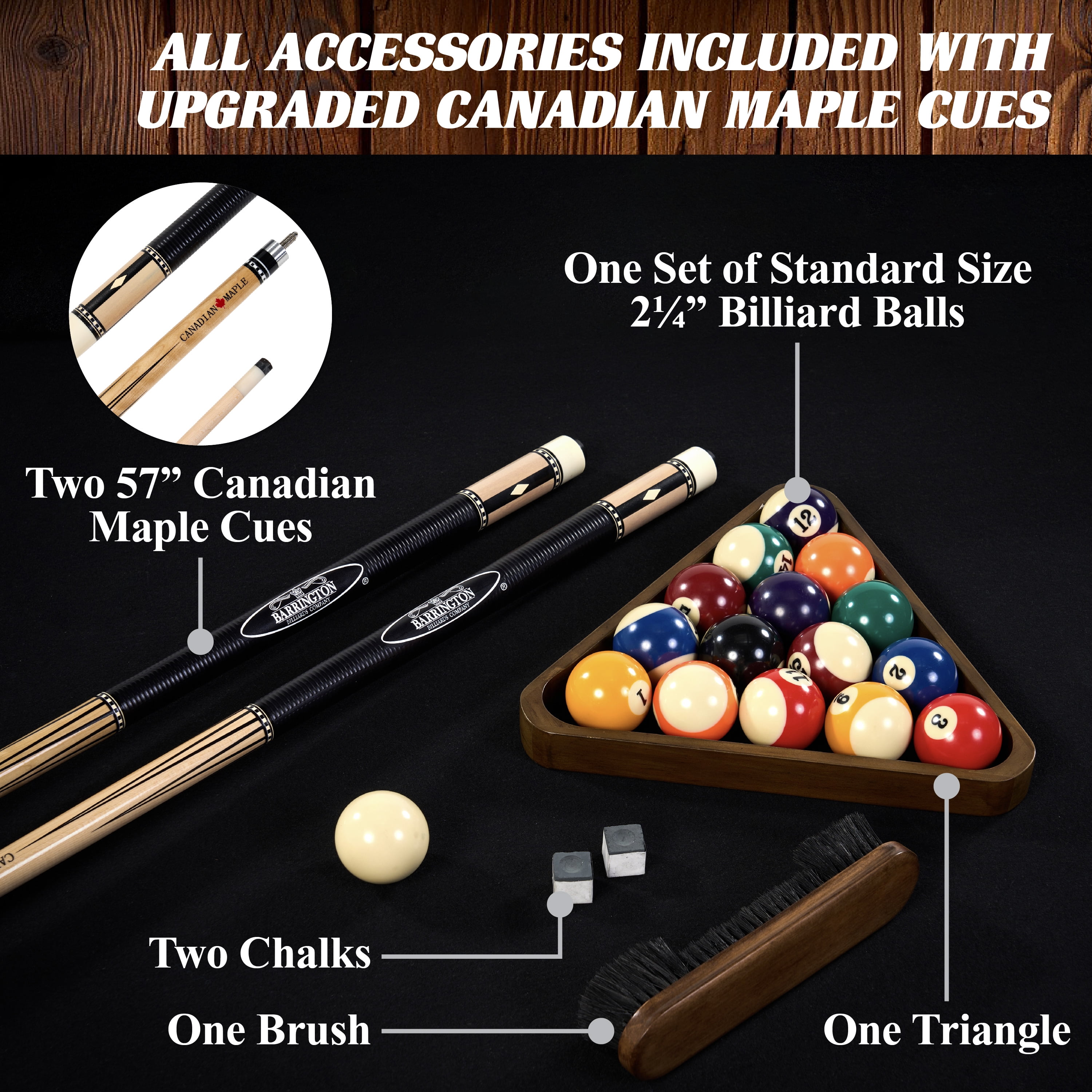 Barrington Arlington 8.3' Pool Table with Playing Accessories