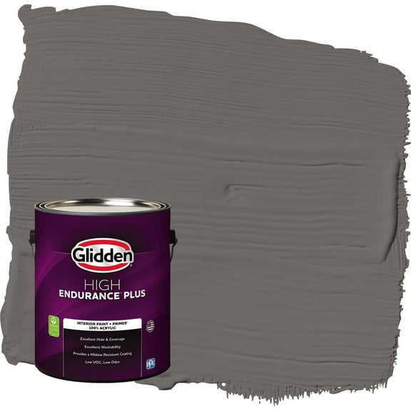 Glidden HEP Gibraltar Gray / Grey Semi-Gloss Interior Paint with Primer, 1 Gallon