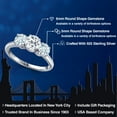 thumbnail image 2 of Gem Stone King 925 Sterling Silver White Topaz and Sky Blue Aquamarine Engagement Ring for Women | 1.90 Cttw | Round 6MM | Gemstone November Birthstone | Size 7, 2 of 6