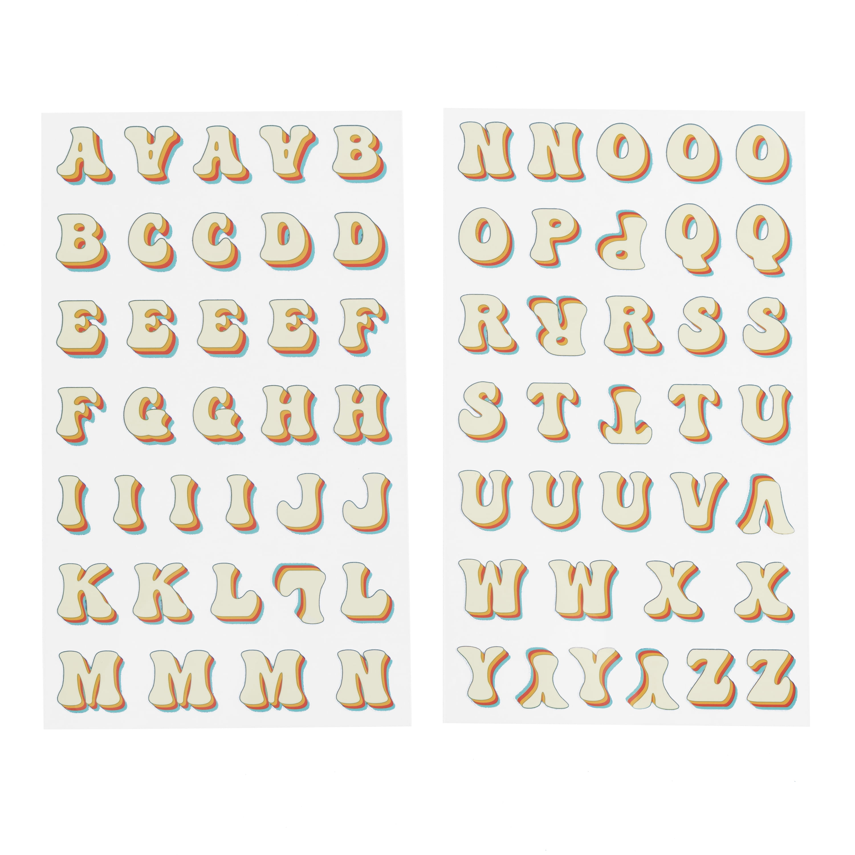 Hello Hobby Iron-on Alphabet Sewing Patches & Appliques, Groovy