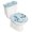 Blue, variant on Blue Ombre Space Rocket Elastic Toilet Lid and Tank Covers Set, Abstract Universe Planet Decorative Bathroom Decor, 2 Pcs Toilet Lid Cover and Toilet Tank Lid Cover with Elastic Bottom