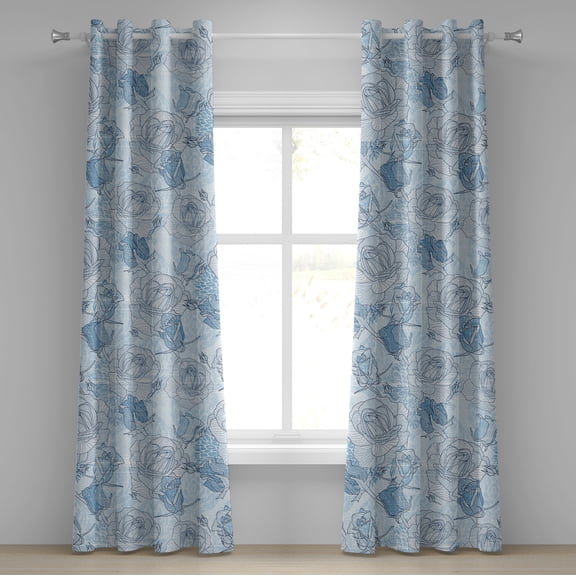 Ambesonne Grommet Curtain, , 50"x120", Sea Blue Soft Blue