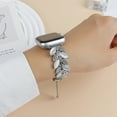 thumbnail image 4 of Compatible with Apple Watch 38/40/41/42mm(S10) Strap Bracelet,Diamond and Jewelry Leaf Design,Bling Adjustable Replacement Band for Women Girls,Elegant Bracelet Wrist Strap,Silver, 4 of 11
