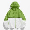 thumbnail image 4 of nerohusy Sunscreen Hoodies for Women Sun Protection Color Block Jacket Long Sleeve Zip Up Sun Shirt Lightweight Outdoor Athletic Jacket Green,XL, 4 of 4