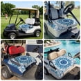 thumbnail image 6 of Golf Cart Seat Covers for 2 Seater,White Blue Boho Microfiber Cart Seat Towel Blanket,Modern Floral Abstract Art Ethnic Tribal Absorbent NonSlip Bench Seats Protector for Golf Course 51"x31", 6 of 9