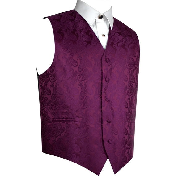 "BEST TUXEDO" Men's Formal, Wedding, Prom, Homecoming, Tuxedo Vest, in Plum Paisley