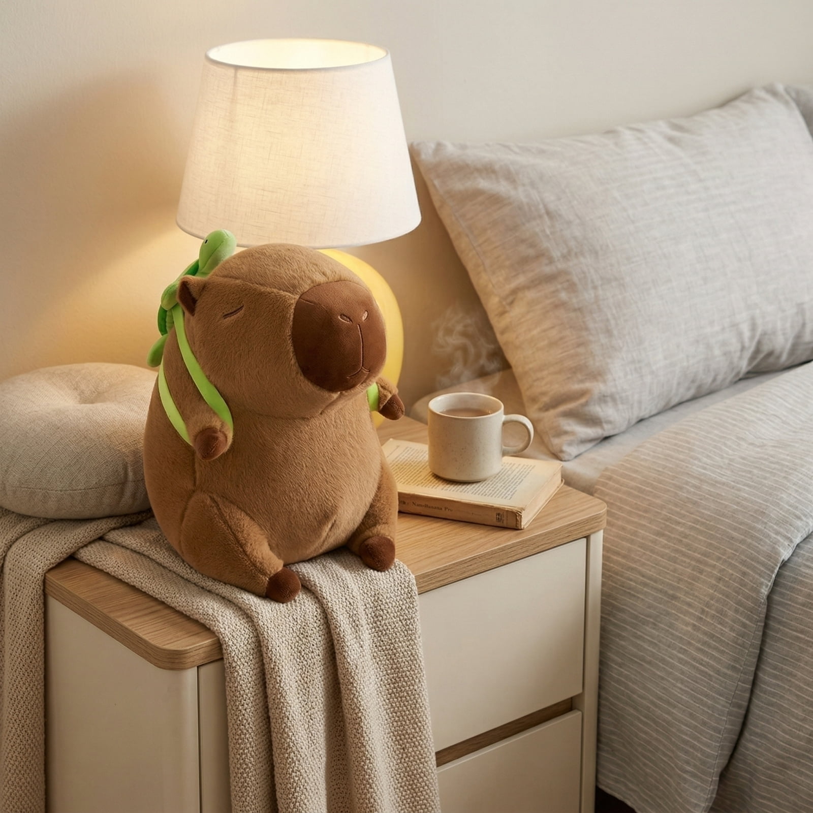 Capybara Plush Toy, 17.6Inch Cuddly Soft Huggable Stuffed Animals Plush Pillows, Gifts for Teens Women & Fans