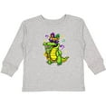 thumbnail image 3 of Inktastic Mardi Gras Party Alligator Boys or Girls Long Sleeve Toddler T-Shirt, 3 of 5