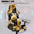 thumbnail image 4 of SCRAWLGOD Sunflower Bee Print Plaid Beige Black 4 PCS Gaming Chair Cover with Armrest Slipcovers Stretchable Machine Washable Computer Chair Seat Slipcovers Cat Scratch Proof, 4 of 7