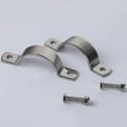 thumbnail image 3 of 2 Pcs 42-45mm Range Heavy Duty Rigid Handleless Flat Pipe Bracket Clamp Adjustable Stainless Steel-304 Split Ring Hanger ID 1-25/32 Inch, 3 of 5