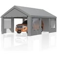 thumbnail image 2 of Mellcom 13' x 20' Carport, Heavy Duty Portable Garage with Side Doors and Removable Sidewalls, All-Season Car Port for Car,SUV,Truck,Gray, 2 of 8