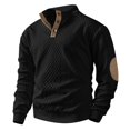 thumbnail image 3 of StSilkitty Mens Long Sleeve Sweatshirts Textured Crew Neck Button Sweatshirt Lightweight Fashion Pullover Shirts, 3 of 5