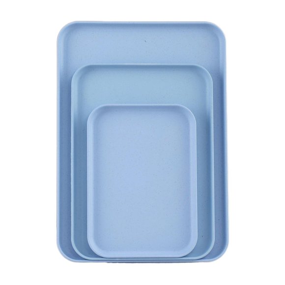 Bargain Specials Plate Wheat Straw Tray Blue: Small, Baking Trays & Trays, Weight: 140G, Material: Plastic, Barbecue Grill, Dinner Plate X1, Relocy