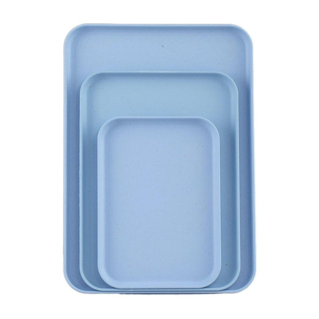 MOQIN Plastic Fast Food Trays, Thicken Plastic Fast Food Serving Tray Bulk Cafeteria Food Trays Rectangular Serving Trays for Kitchen Hotel, School Lunch Restaurant Meal Trays for Party