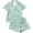 Green*, variant on RUTAYY Girls Pajama Set Bow Gingham Graphic 2 Piece Sleepwear Button Down Lapel Collar Relax Outfit Green