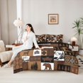 thumbnail image 5 of Homewish Bohemian Checkered Animals 7 Pieces Full Size Bedding Sets,Vintage Deer Bear Full Size Bed in a Bag,Brown,Black Reversible, 5 of 8
