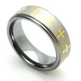 thumbnail image 2 of Men Women Tungsten Carbide Wedding Band Ring 8mm Comfort Fit Gold Plated Celtic Cross Tungsten Ring, 2 of 3