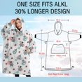 thumbnail image 4 of Oversized Wearable Blanket Hoodie,White Cow Strawberry Milk Jar Pattern Sherpa Blanket Hoodie with Super Pockets,Super Warm Fuzzy Pullover for Women & Men, 4 of 6