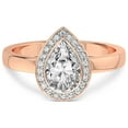 thumbnail image 3 of 4 Carat IGI Certified Pear Shape Lab Grown Diamond Engagement Ring | 14K Rose Gold |Upturned Dome Bezel Halo Diamond Ring | FG-VS1-VS2 Quality Friendly Diamonds, 3 of 5