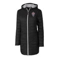 thumbnail image 2 of Women's Cutter & Buck  Black Colorado Rapids Rainier PrimaLoft- Eco Insulated Hooded Full-Zip Long Coat, 2 of 3