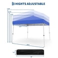 thumbnail image 6 of Slant Leg Pop Up Canopy Tent 10x10 FT – Outdoor Portable Canopy Shelter with Adjustable Height, 190T Oxford UV & Water Resistant Top, Steel Frame, Easy Setup with Carry Bag & Stakes, 6 of 7