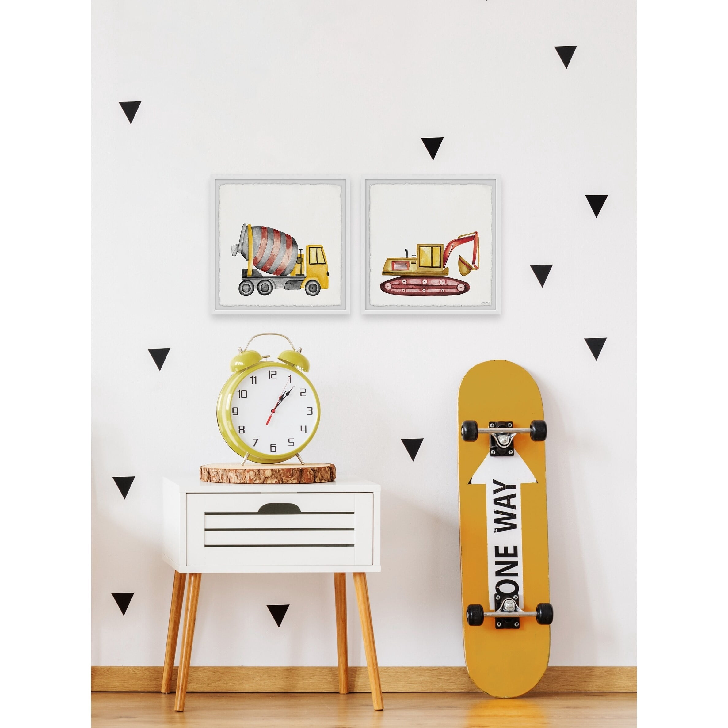 Marmont Hill Printed Construction Framed Art Prints, 18" x 36", Set of 2