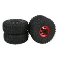 thumbnail image 1 of 4PCS RC Wheel Crawler Tire Set, Robust Rubber Tires and Metal Hubs, Excellent Grip, Shock Absorption, Easy to Install, Compatible with Redcat, Axial SCX10, D90, Hpi, 1 of 7