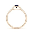 thumbnail image 2 of ANGARA Natural Oval Sapphire Halo Engagement Ring in 14K Rose Gold for Women (Size-6x4mm) | September Birthstone, Birthday, Anniversary, Jewelry Gift for Women | Natural Blue Sapphire Ring, 2 of 8
