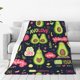 thumbnail image 1 of Balery Avocado Love Manta de Felpa Suave y Acogedora – Cobija de Franela Aterciopelada para Cama, Lavable y Cálida para Sofá, Mascotas, Transpirable-60"x50", 1 of 7