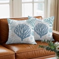 thumbnail image 3 of Summer Marine Life Throw Pillow Cover Ocean Coral Shell Simple Lines Art Cotton Linen Cushion Cover Throw Pillow Case with Invisible Zipper for Couch Sofa Bed Chair Car 16x16 Inch, 3 of 14