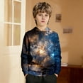 thumbnail image 4 of ZXLBBD Boys Sweatshirts Galaxy Print Hoodie Long Sleeve Pullover with Front Pocket for Kids Streetwear Comfort Loose Casual Dailywear, 4 of 6