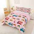 thumbnail image 2 of Manfei Kawaii Sports Car Full Size Comforter Sets,Modern Sports Art Bedding Comforter Set,Pink,Pink Reversible,3-Piece,1 Comforter and 2 Pillowcases, 2 of 7